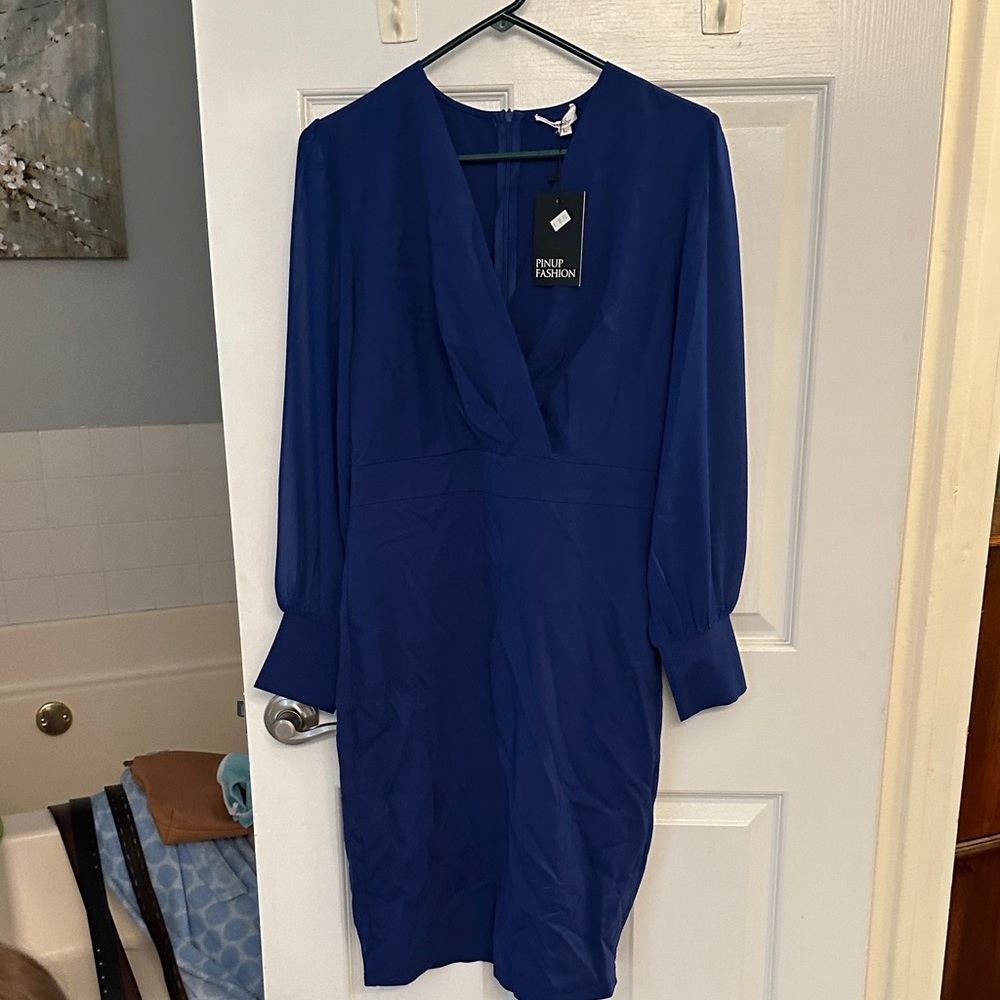 3.1 Phillip Lim Royal Blue Long Sleeve Dress